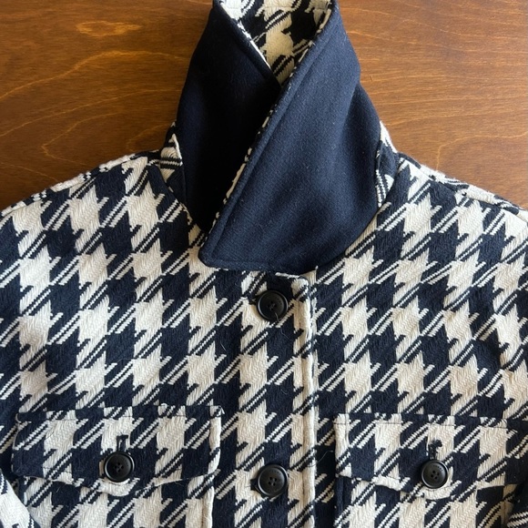 Tommy Hilfiger Navy and White Houndstooth Coat - Picture 3 of 7